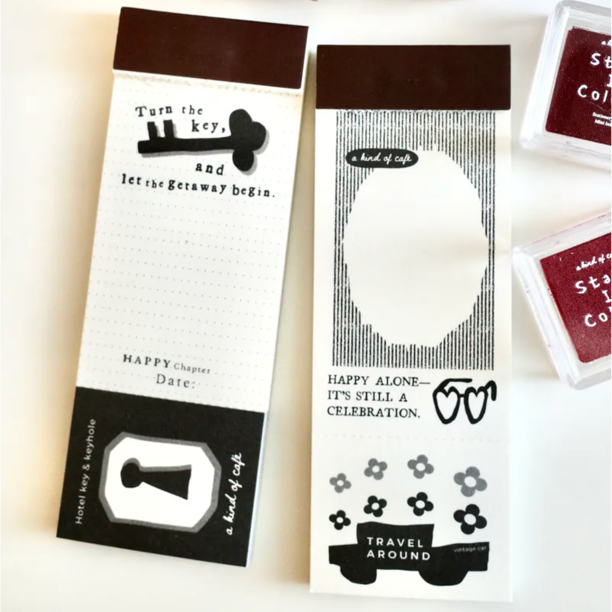 a kind of cafe Memo Pad - Key and Car