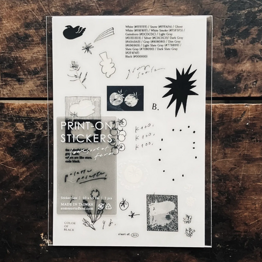 Somesortof.fern Print-on Stickers - Uncolored Things