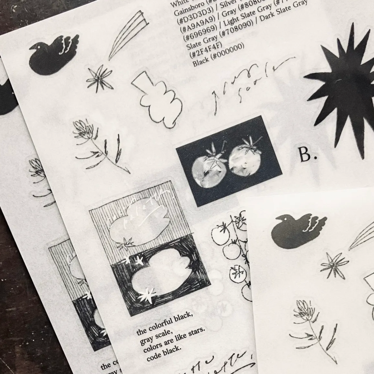 Somesortof.fern Print-on Stickers - Uncolored Things