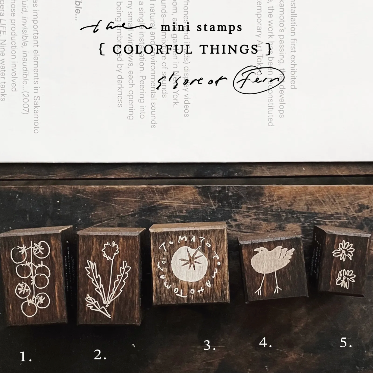 Somesortof.fern Mini Stamps - Colorful Things Series