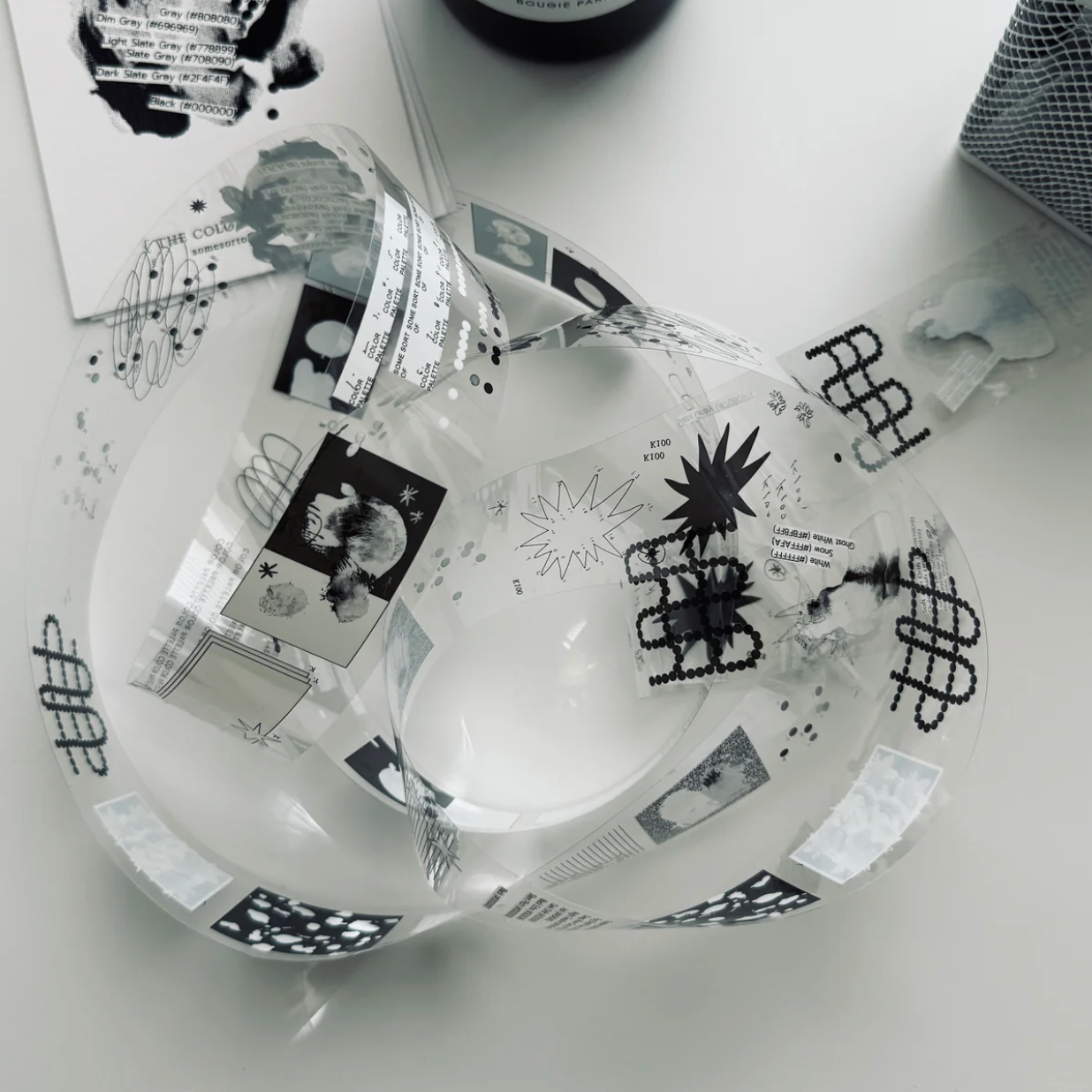 Somesortof.fern PET Tape - Muted with Silver Foil