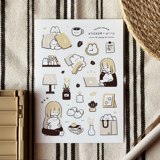 YuYing Illustration Waterproof Sticker Sheet - Homey Date