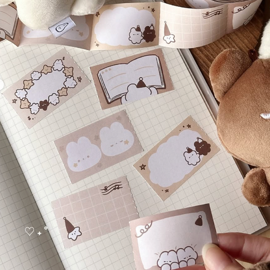 YuYing Illustration Memo Washi Tape - Sleepy Hats
