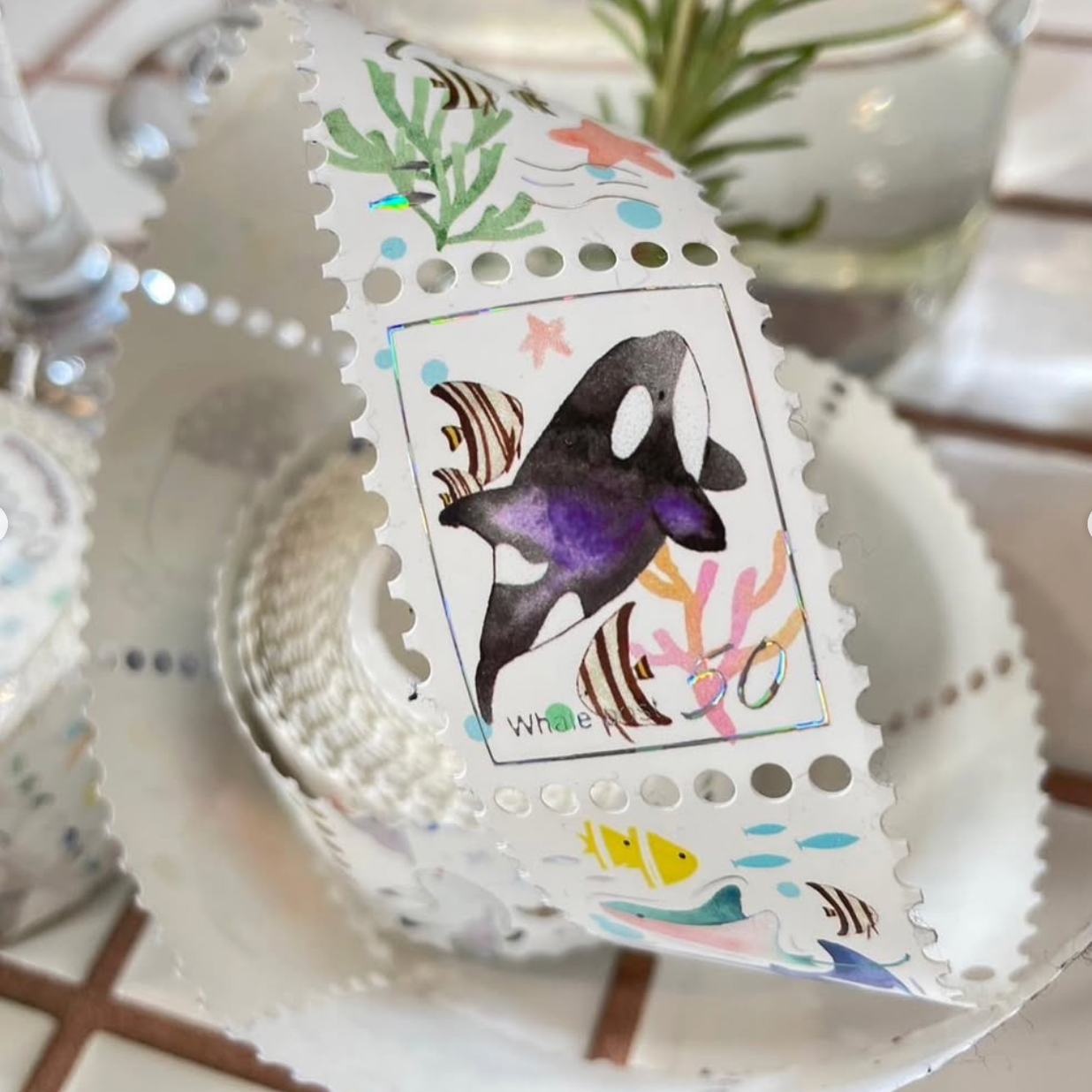 Rice Worm Studio Stamp Sticker Tape - Ocean (Samples Only)