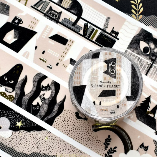 the cats SESAME & PEANUT Washi Tape - Hide & Seek (Loops Only)