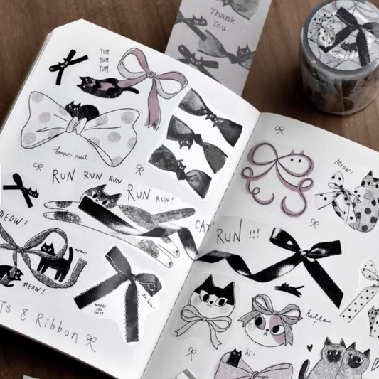 the cats SESAME & PEANUT PET Tape - Cats and Ribbon (Loops Only)