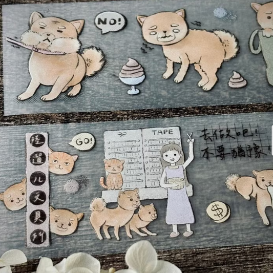 A Great Idea PET Tape - Pineapple Bun Shiba Inu and Cat (Loops Only)