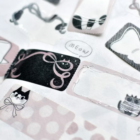 the cats SESAME & PEANUT Memo Sticker - Bowtie Cat (Loops Only)