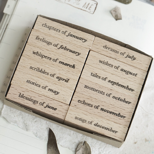 Black Milk Project Rubber Stamps - Pages of Me Months Set