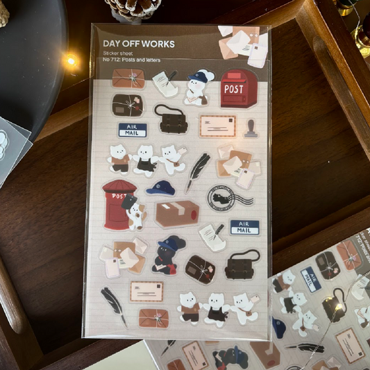Day off Works PET Sticker Sheet - Posts and Letters