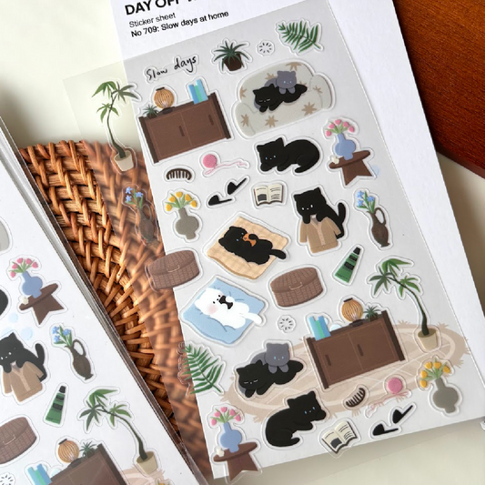 Day off Works PET Sticker Sheet - Slow Days at Home