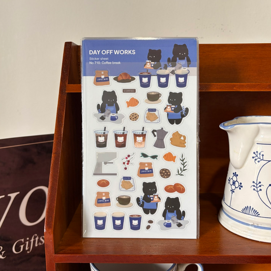 Day off Works PET Sticker Sheet - Coffee Break