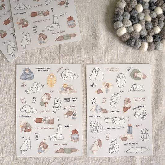 Sho Little Happiness PET Sticker Sheets - I Just Want To Do Nothing
