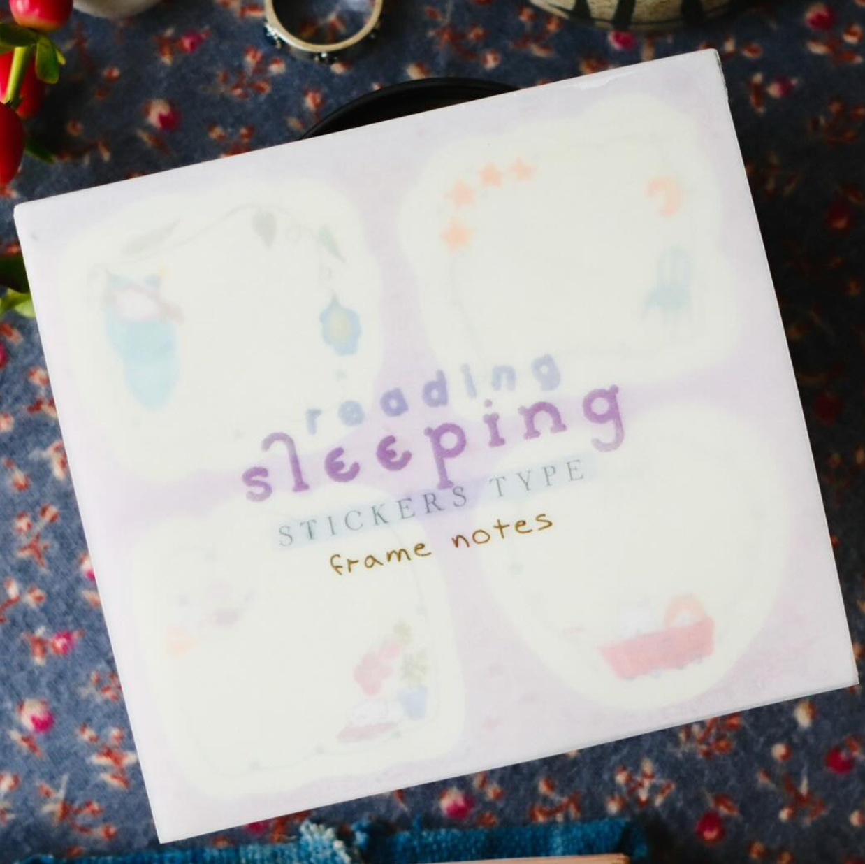 Teayou Frame Notes Sticker Pad - Reading Sleeping
