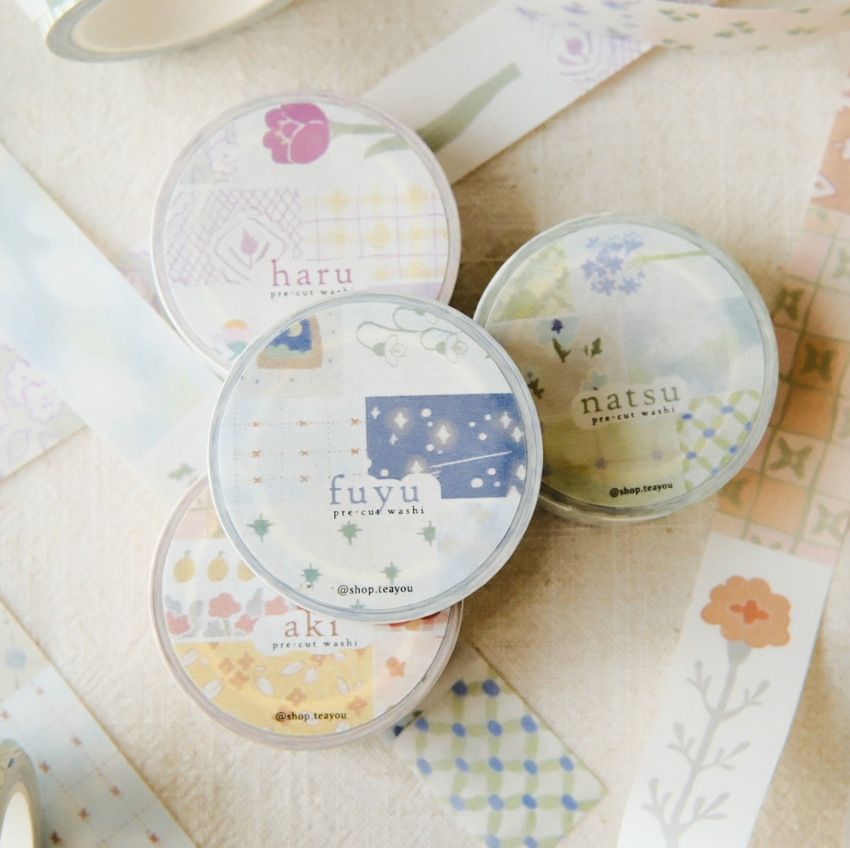 Teayou Kiritori Pre-Cut  Washi Tape - Kisetsu (Seasons)