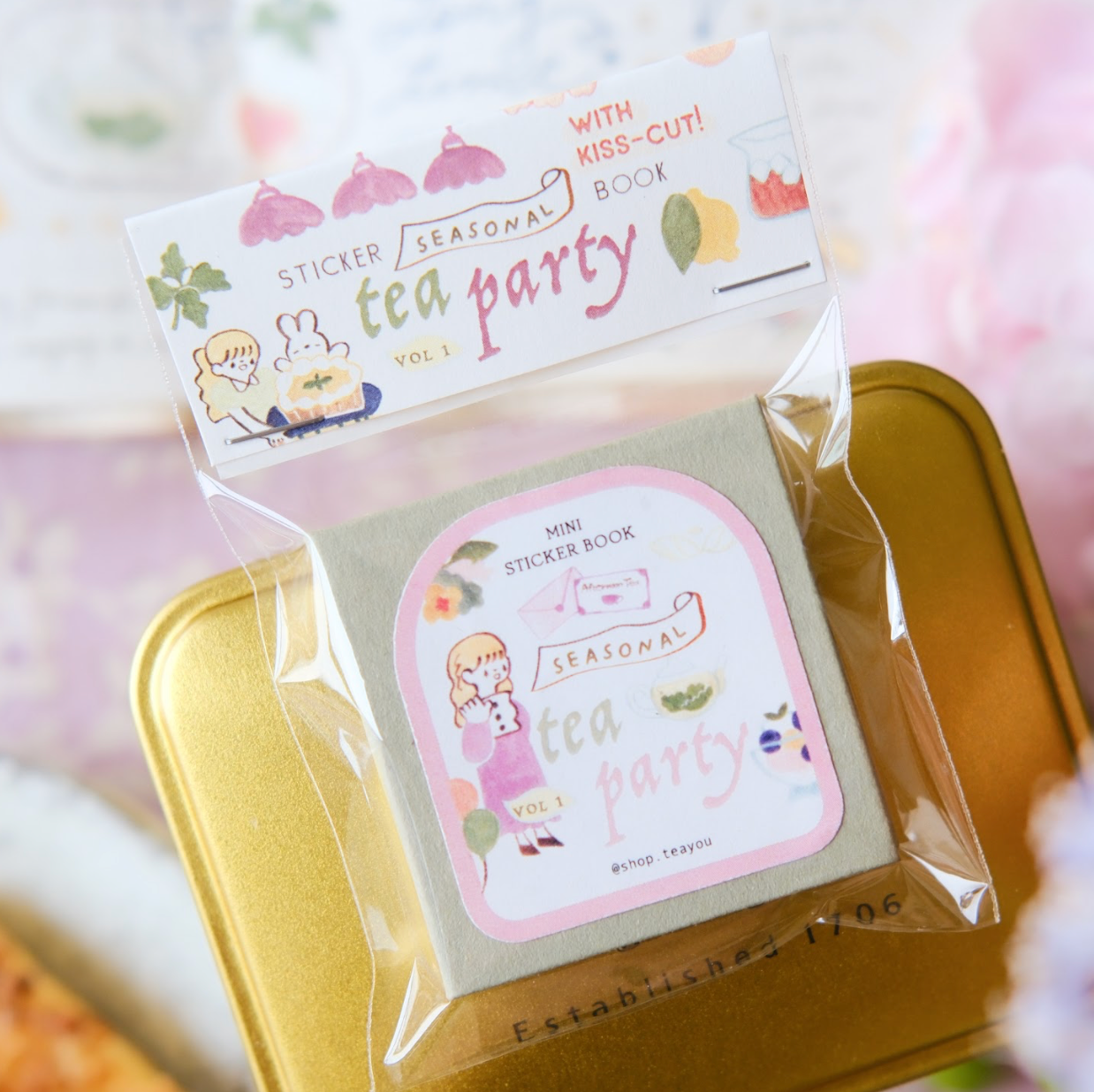 Teayou Kiss Cut Washi Sticker Book - Seasonal Tea Party Vol. 1