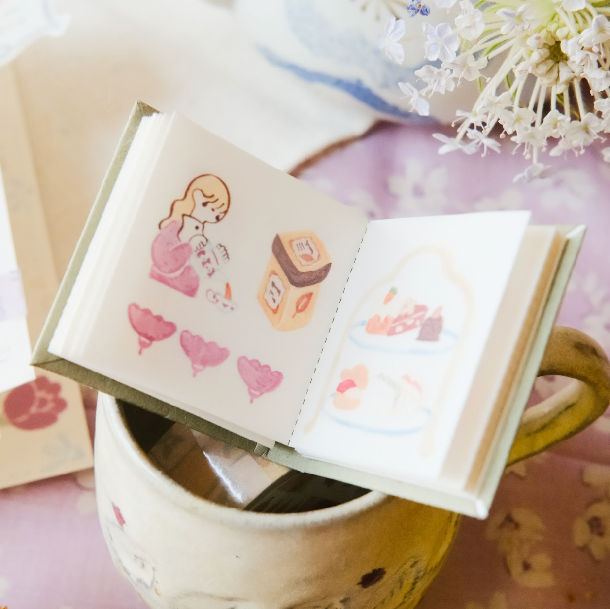 Teayou Kiss Cut Washi Sticker Book - Seasonal Tea Party Vol. 1