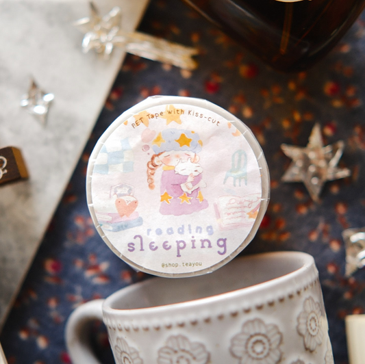 Teayou Kiss Cut PET Tape - Reading Sleeping