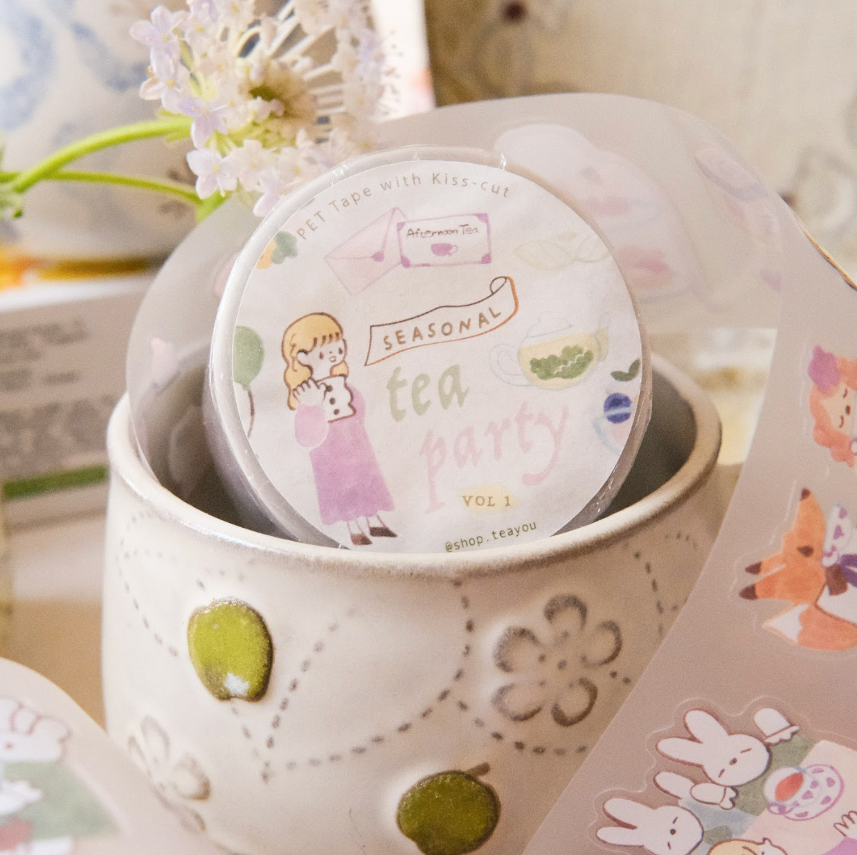 Teayou Kiss Cut PET Tape - Seasonal Tea Party Vol. 1