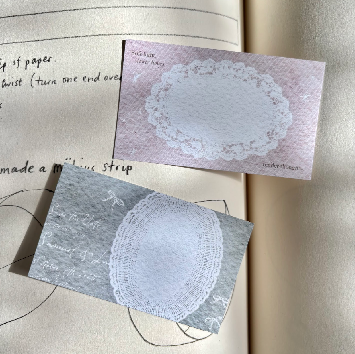 Pion Memo Cards - Lace Frame