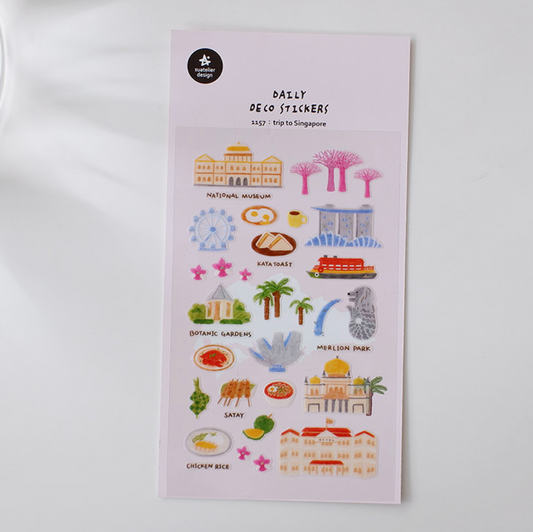 Suatelier Trip to Singapore Sticker Sheet