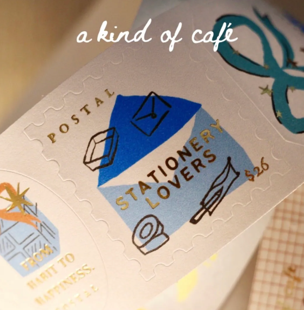 a kind of Cafe Gold Foil Stamp Sticker Roll - Travel Around