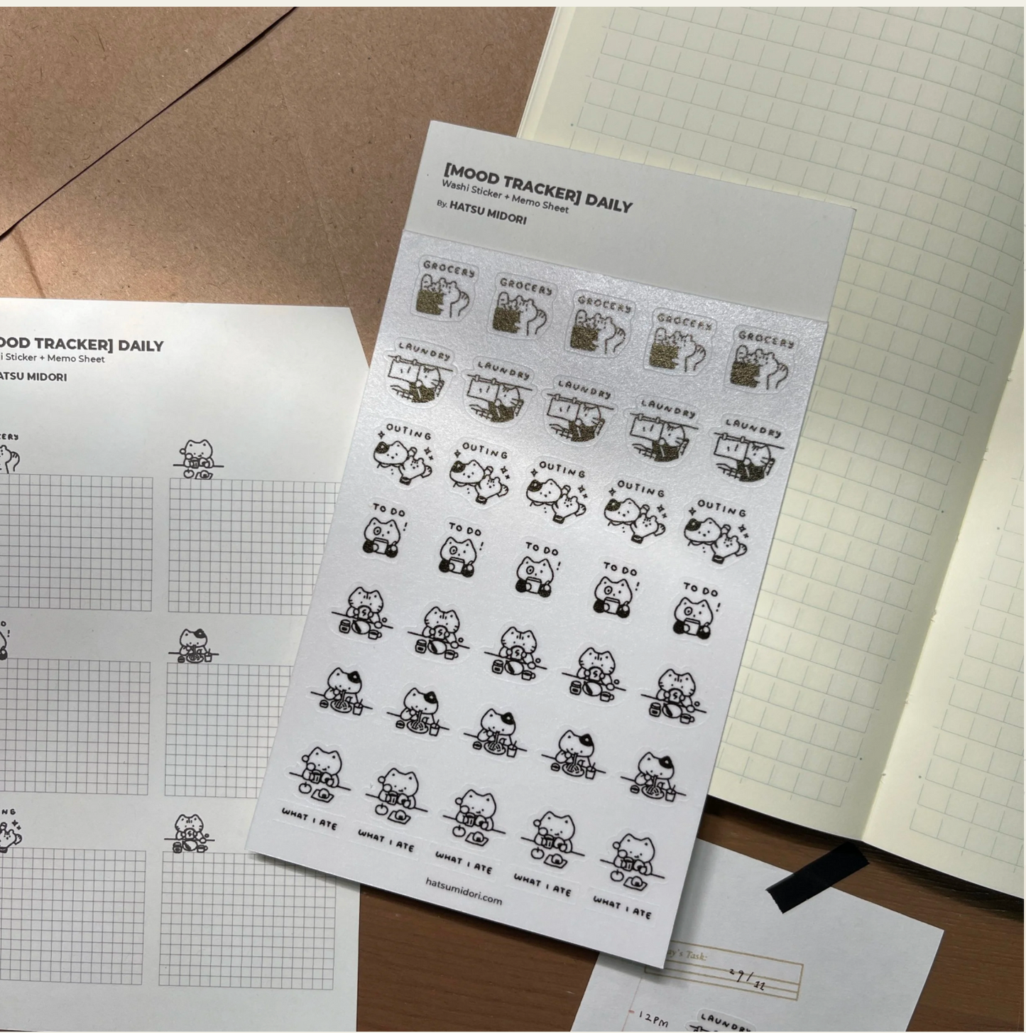 Hatsu Midori Mood Tracker Sticker Sheet - Daily