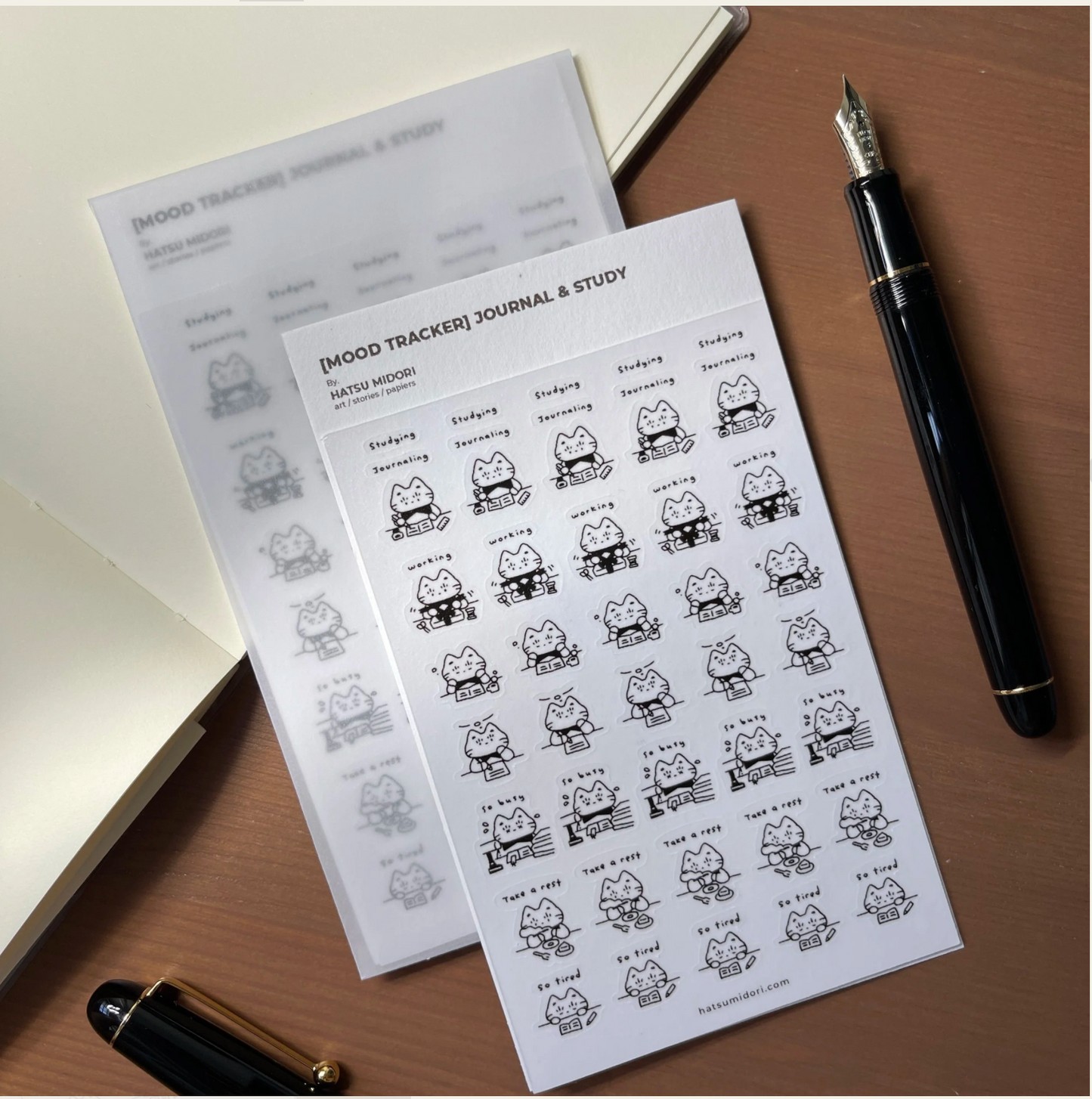 Hatsu Midori Mood Tracker Sticker Sheet - Journal & Study