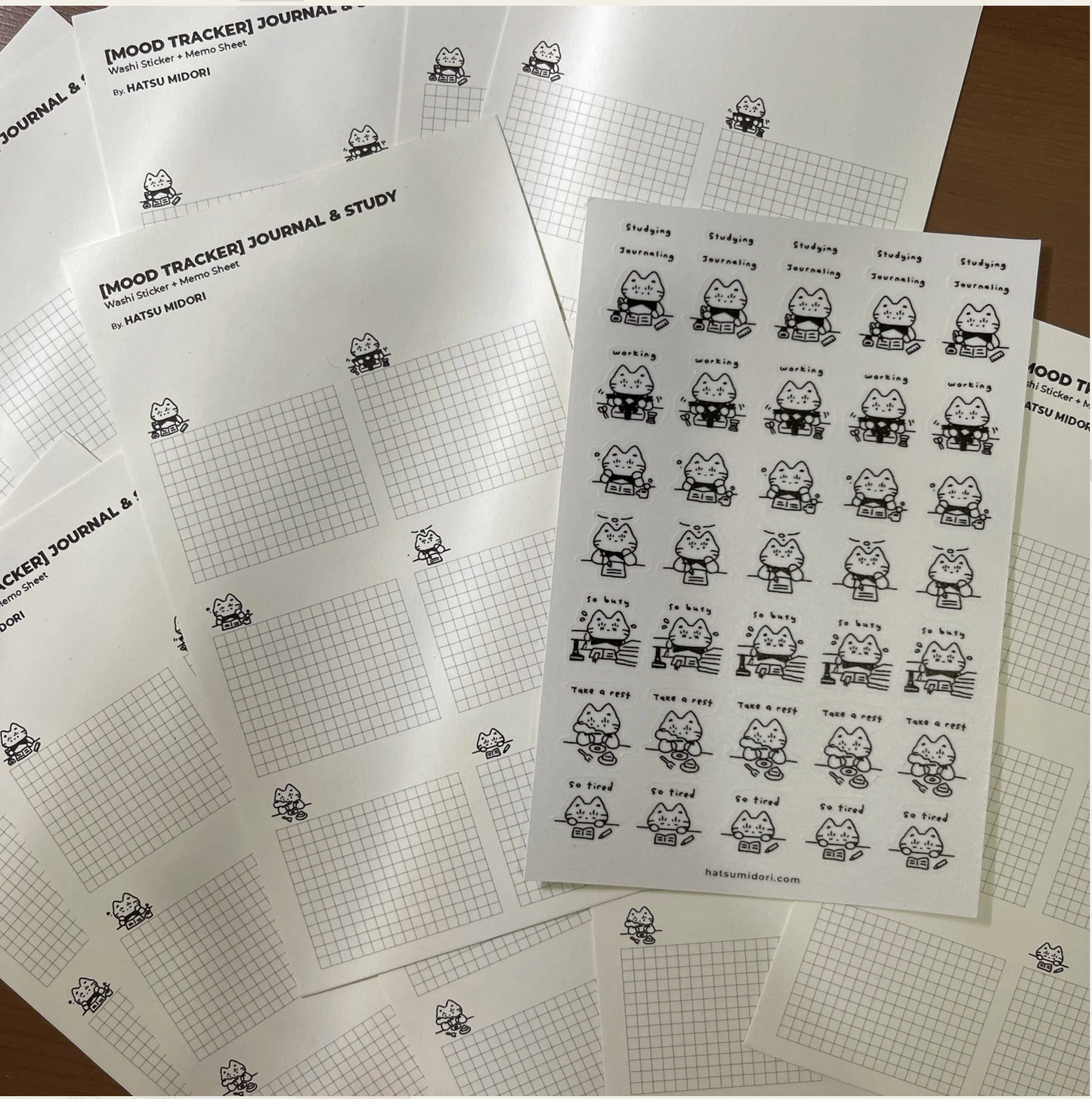 Hatsu Midori Mood Tracker Sticker Sheet - Journal & Study
