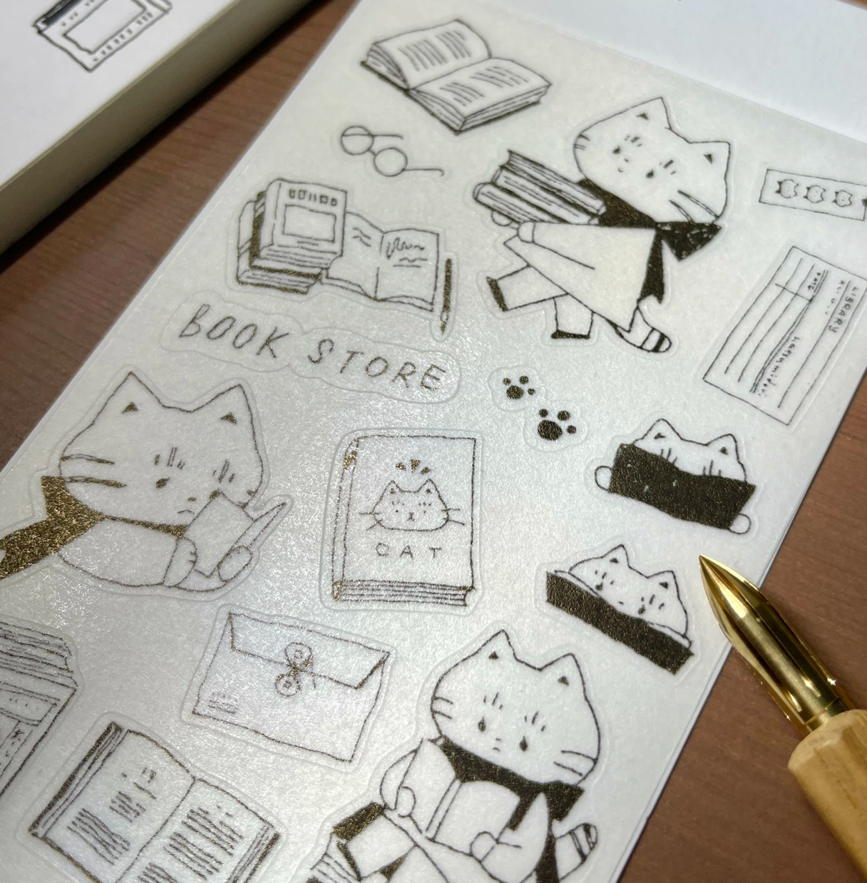 Hatsu Midori Washi Sticker Sheet - Bookstore with Finn