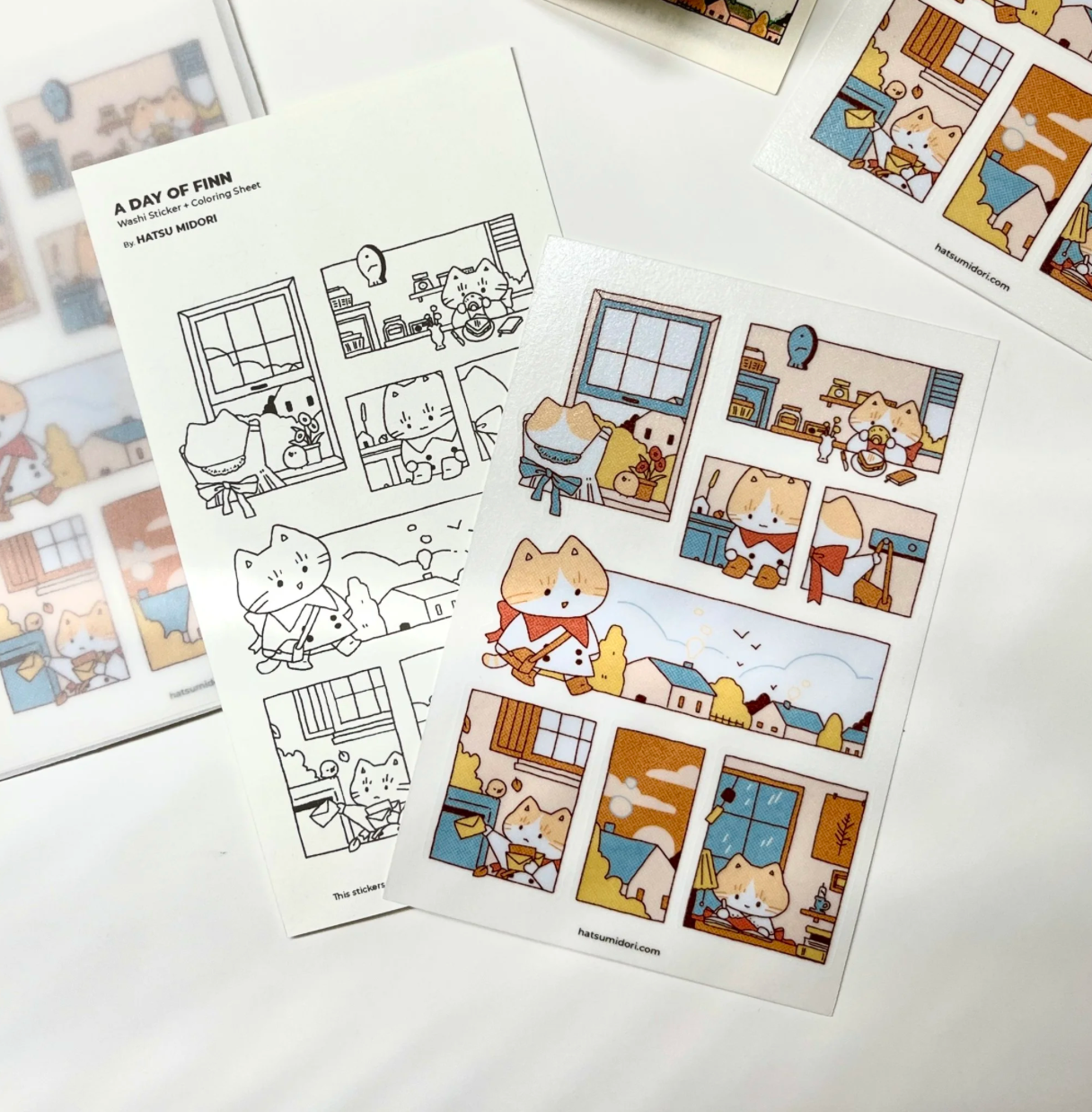 Hatsu Midori Washi Sticker Sheet - A Day of Finn