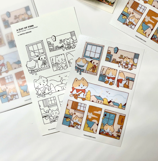 Hatsu Midori Washi Sticker Sheet - A Day of Finn