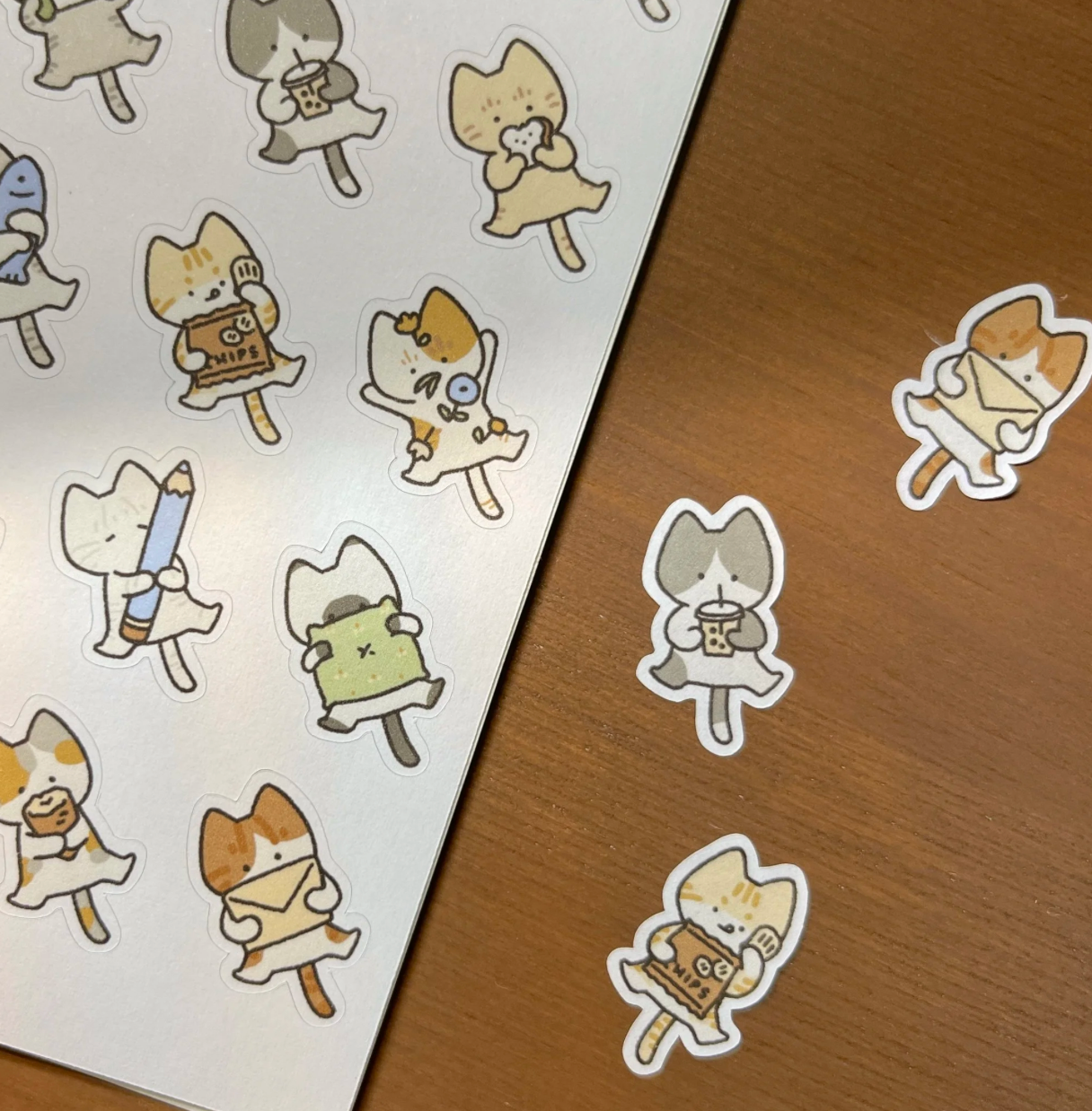 Hatsu Midori Washi Sticker Sheet - Lazy Cats