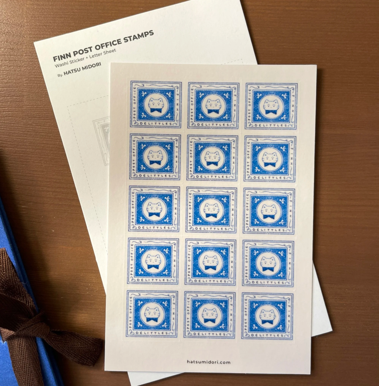 Hatsu Midori Washi Sticker Sheet - Finn Post Office Stamps