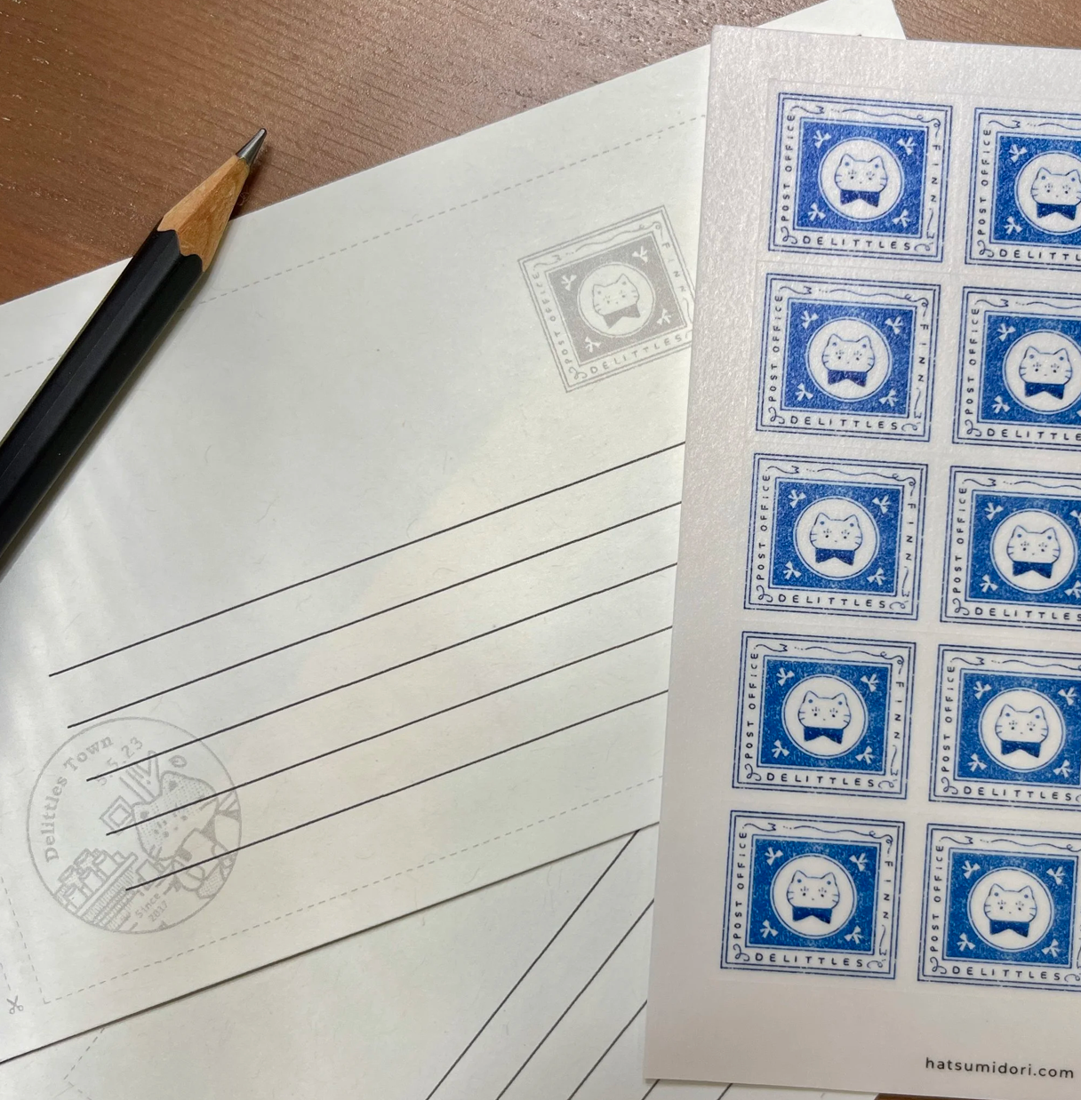 Hatsu Midori Washi Sticker Sheet - Finn Post Office Stamps