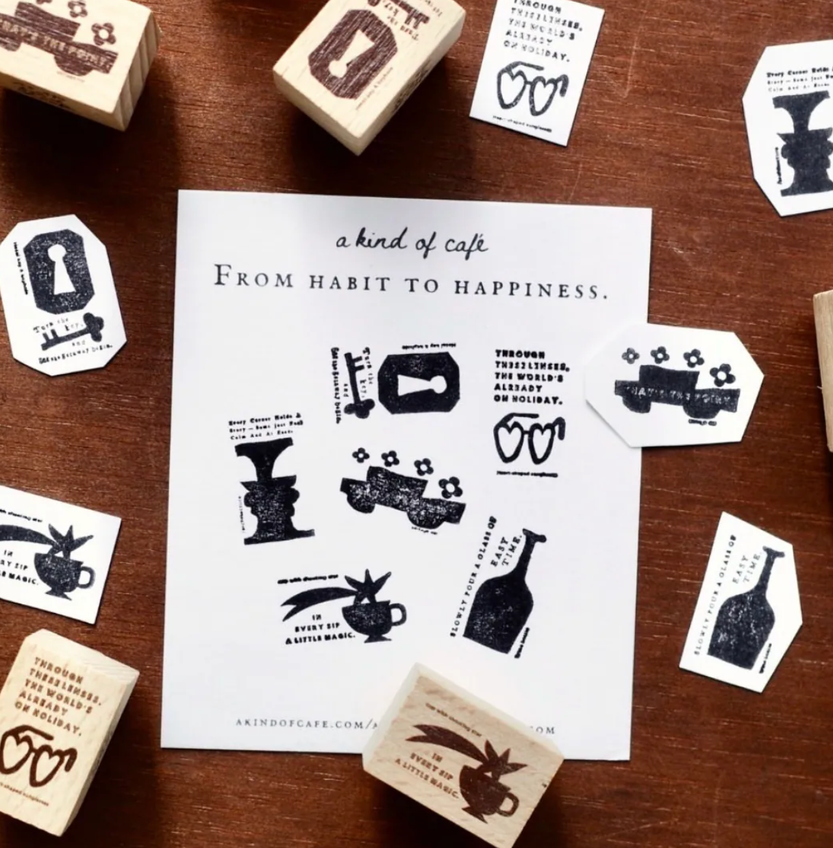 a kind of cafe Rubber Stamp Set - Little Things Along the Way