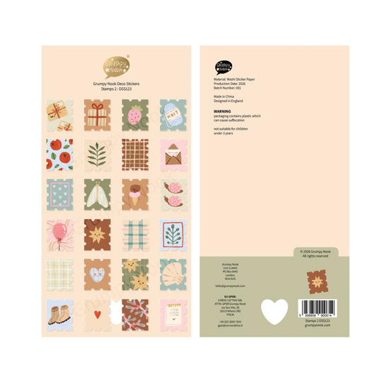 Grumpy Nook Deco Sticker Sheet - Stamps 2