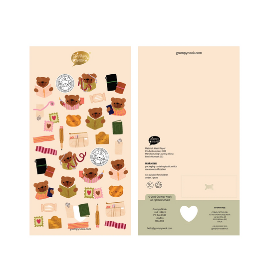 Grumpy Nook Deco Sticker Sheet - TN Bear