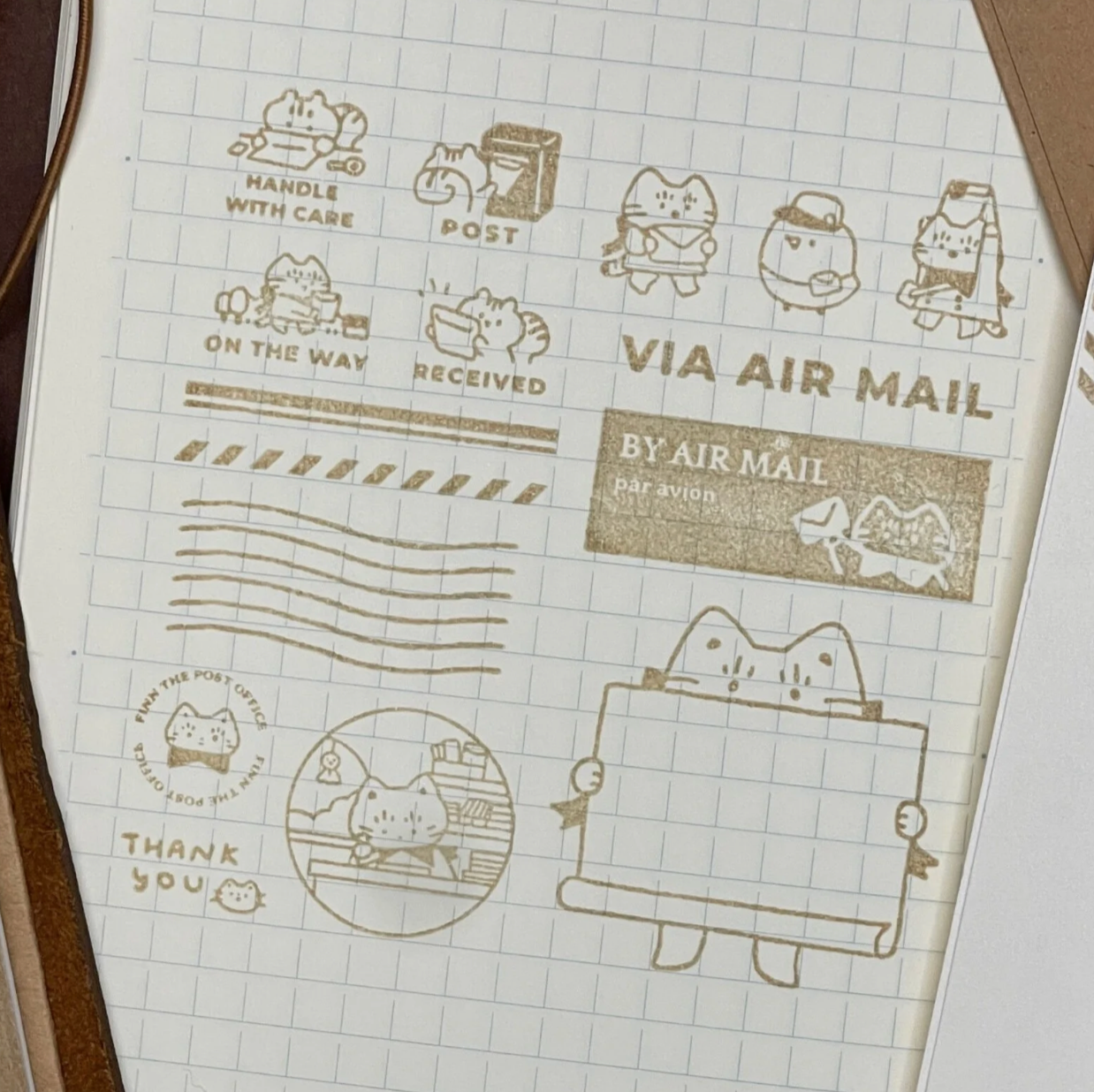 Hatsu Midori Finn Pos Office Clear Stamp Set