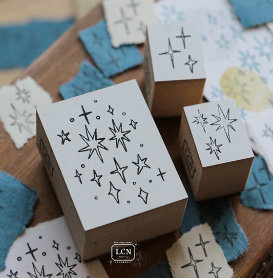 LCN Design Studio Rubber Stamp Set - Hand Drawn Stars