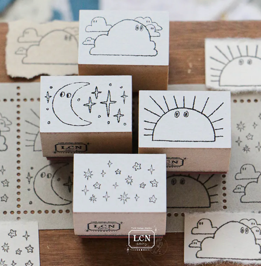 LCN Design Studio Rubber Stamp Set - Weather
