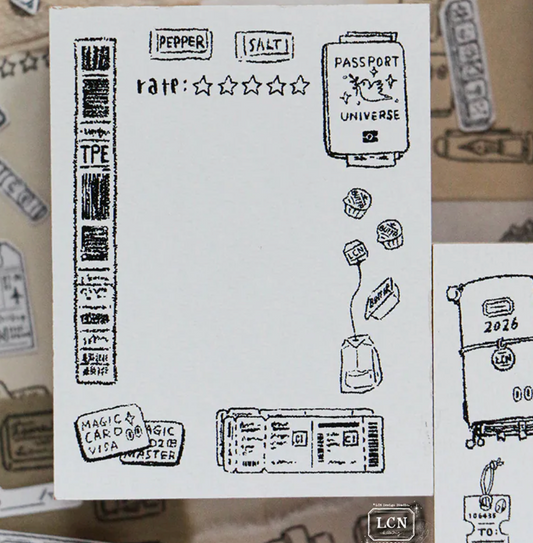 LCN Design Studio Rubber Stamp- Travel 1 Passport