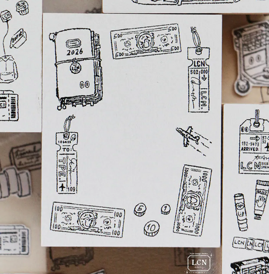 LCN Design Studio Rubber Stamp- Travel 2 Journal