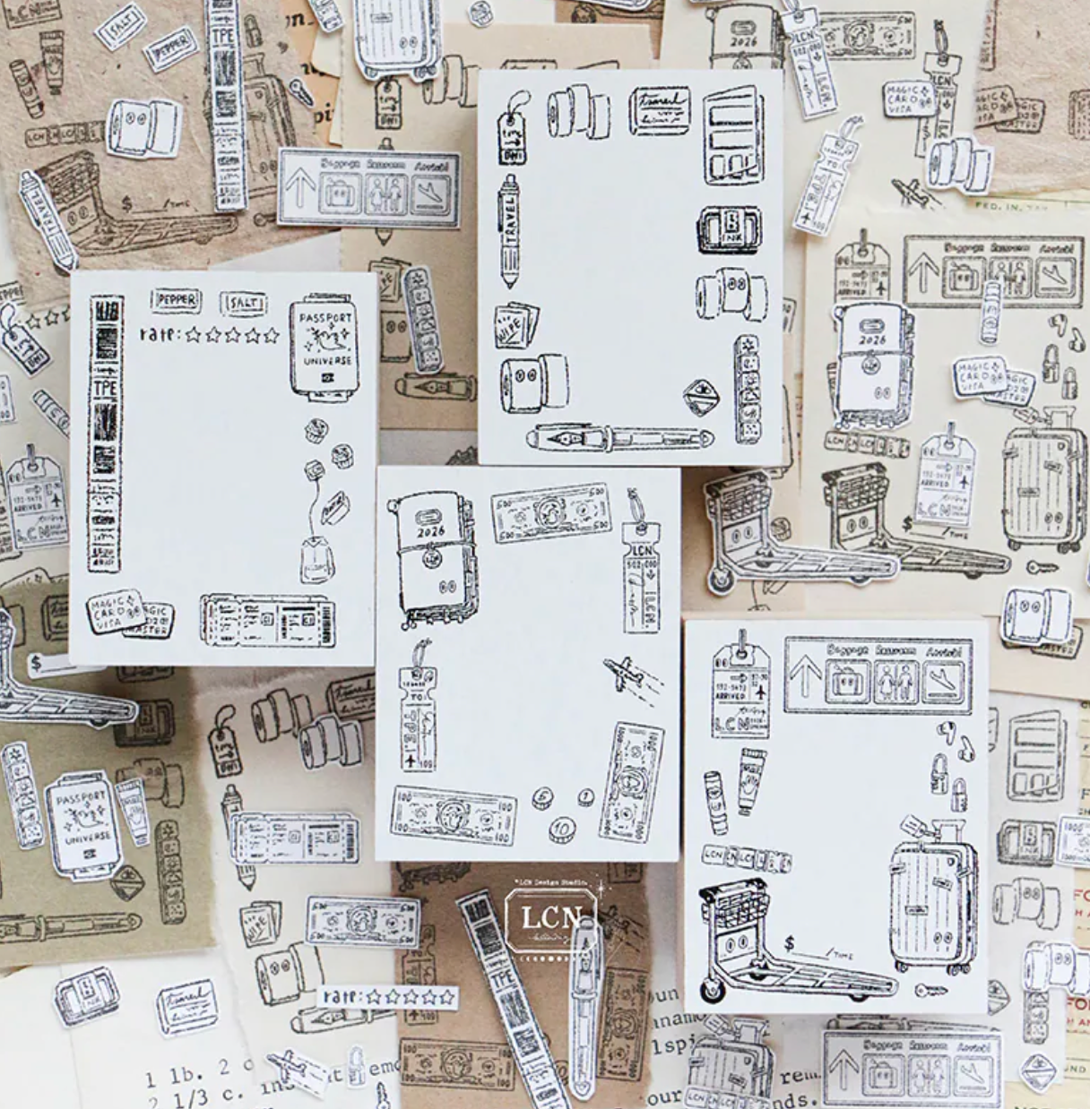 LCN Design Studio Rubber Stamp- Travel 3 Stationery