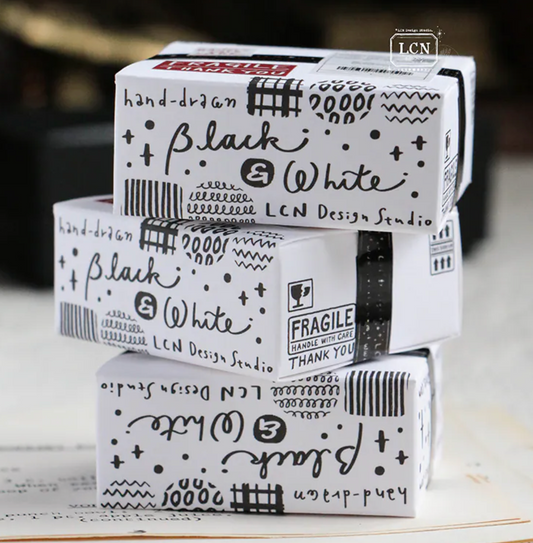 LCN Design Studio Sticker Club Mini Sticker Box - Black and White