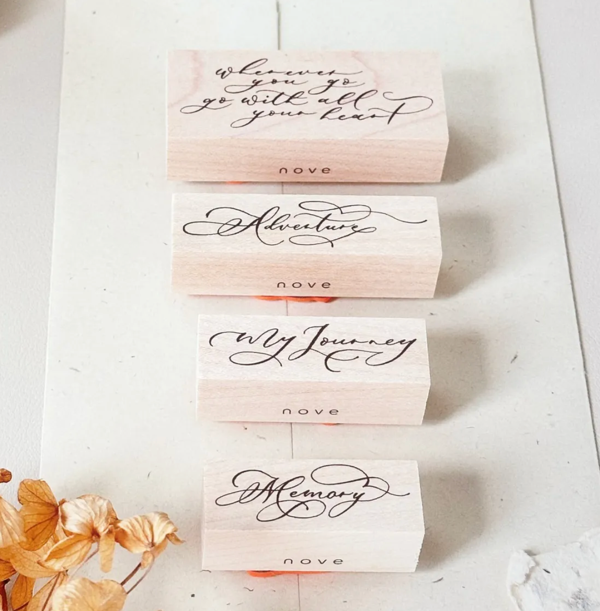 Nove Production Flow & Slow Rubber Stamp Collection - Calligraphy