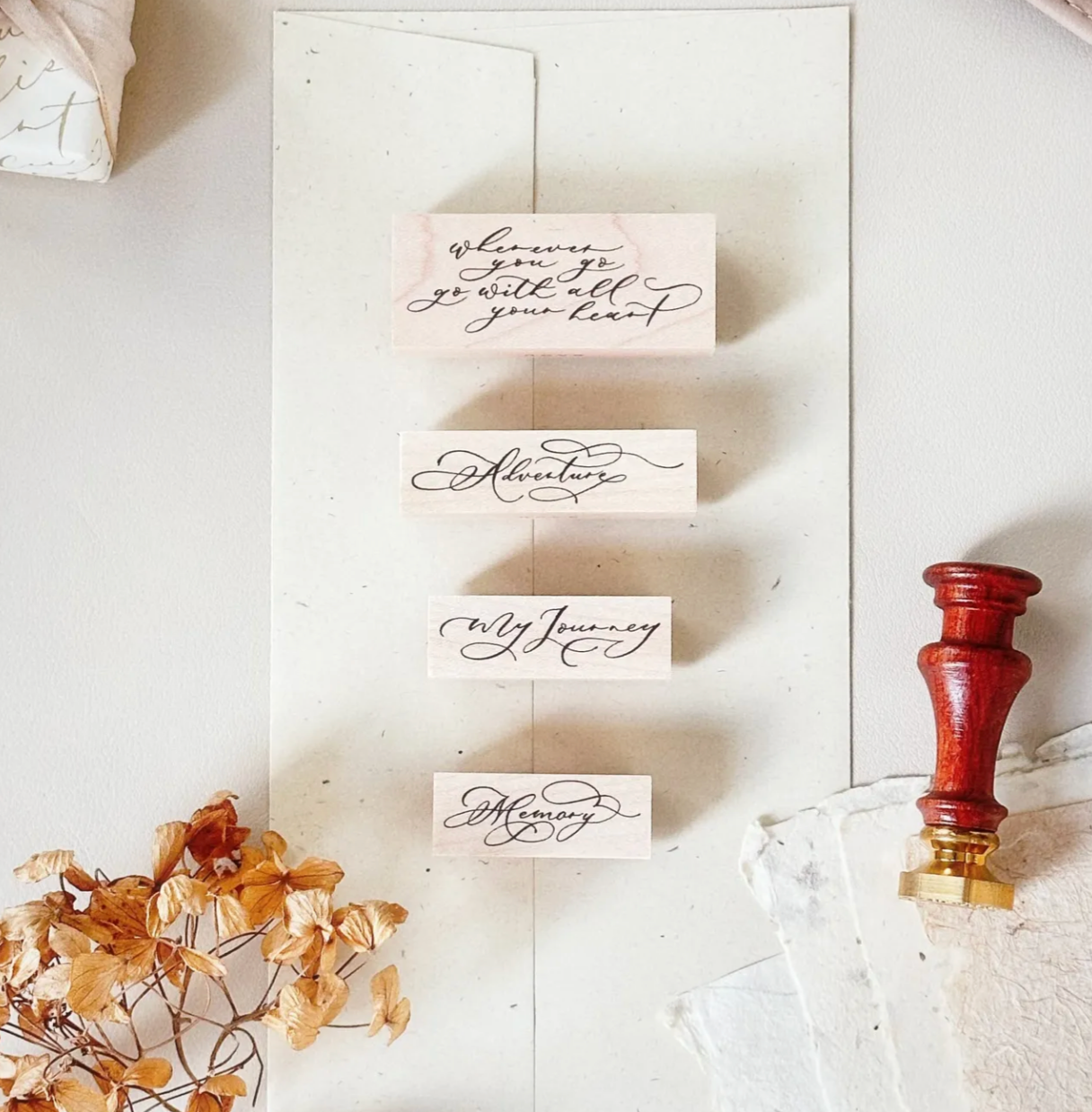 Nove Production Flow & Slow Rubber Stamp Collection - Calligraphy
