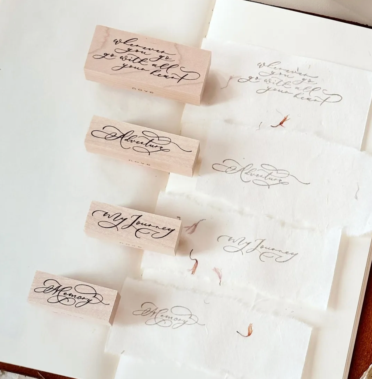 Nove Production Flow & Slow Rubber Stamp Collection - Calligraphy