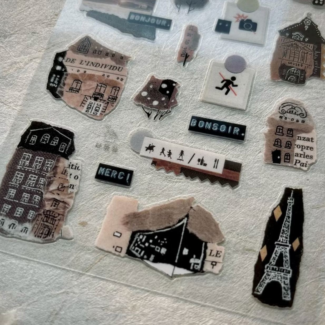 A Great Idea PET and Washi Sticker Sheet  Set -  Wandering in Paris