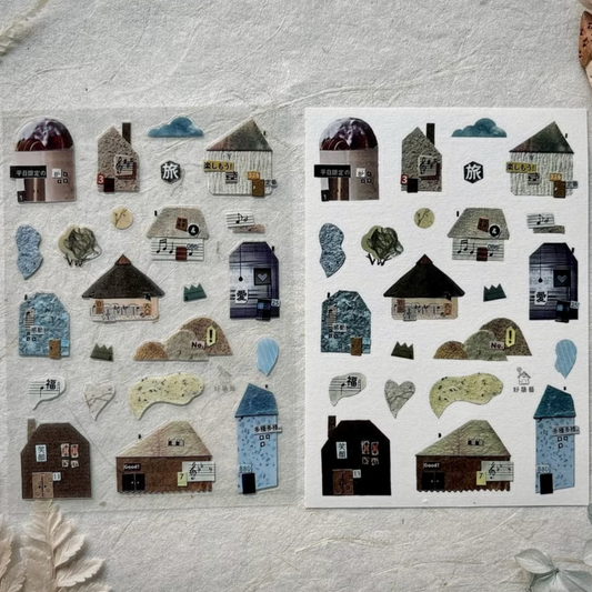 A Great Idea PET and Washi Sticker Sheet  Set -  Collage Home
